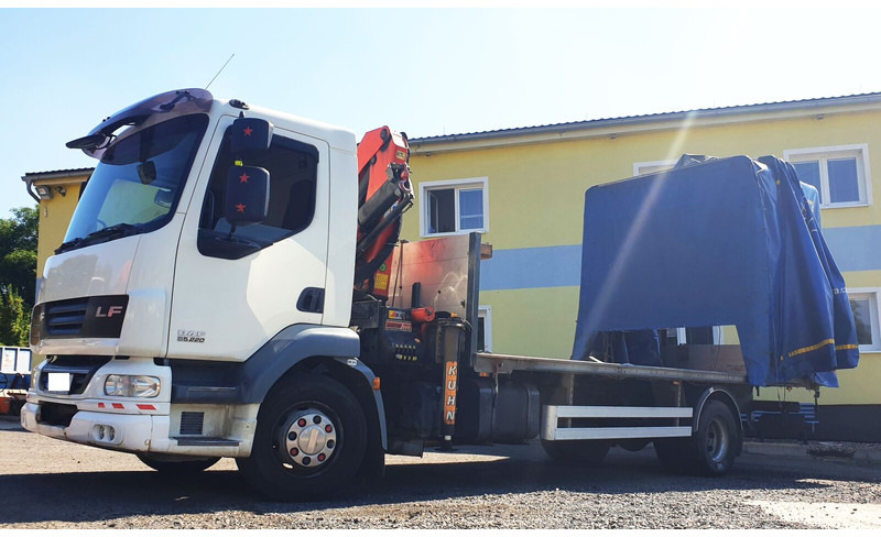 DAF 15t LF55.220 +Palfinger PK8500 - Caminhão com lona, Caminhão grua: foto 1 DAF 15t LF55.220 +Palfinger PK8500 - Caminhão com lona, Caminhão grua: foto 1