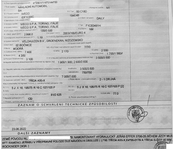 Furgão caixa aberta, Carrinha cabine dupla Iveco 50C18 Daily 3.D 16V +Effer: foto 15