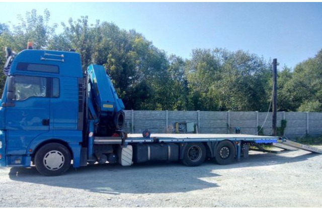 MAN 6x2 TGA 480 BDF +1m +16m crane - Camião de caixa aberta/ Plataforma, Caminhão grua: foto 1 MAN 6x2 TGA 480 BDF +1m +16m crane - Camião de caixa aberta/ Plataforma, Caminhão grua: foto 1