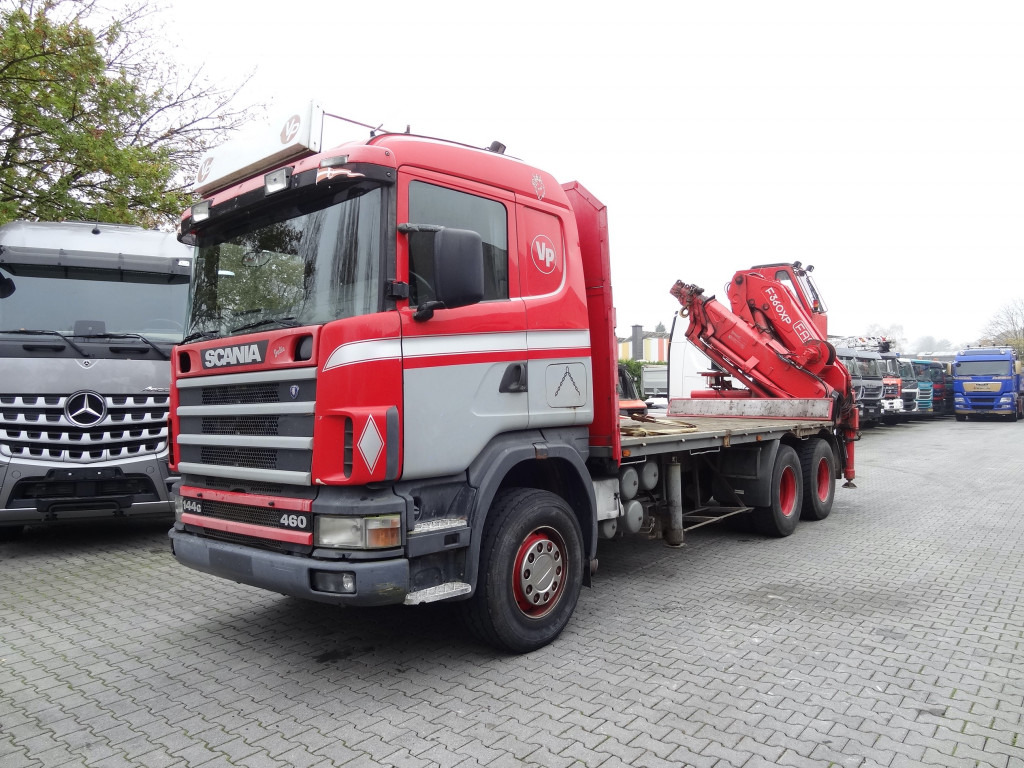 Camião de caixa aberta/ Plataforma, Caminhão grua Scania R144 460 6X4 Fassi 360 bis 25 Meter: foto 8