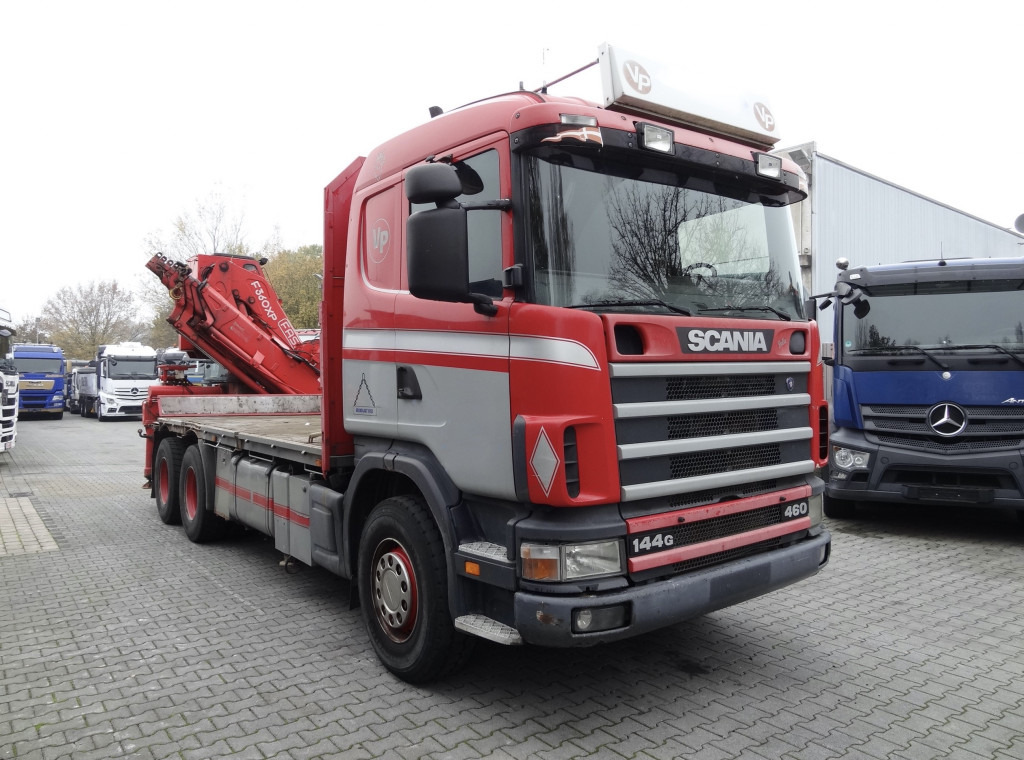 Camião de caixa aberta/ Plataforma, Caminhão grua Scania R144 460 6X4 Fassi 360 bis 25 Meter: foto 9