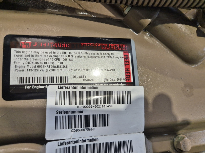 John Deere 6068HRT90 Engine (Agri) - Motor de Máquina agrícola: foto 2 John Deere 6068HRT90 Engine (Agri) - Motor de Máquina agrícola: foto 2