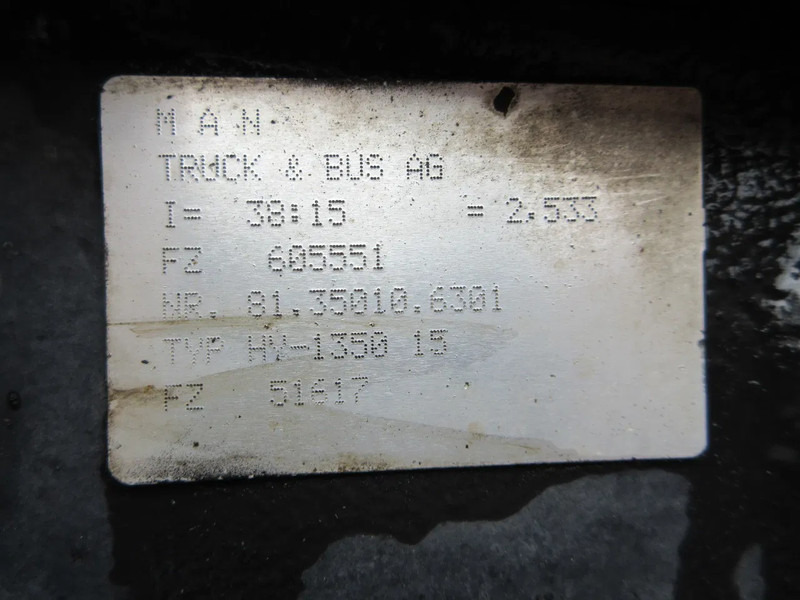 Eixo traseiro de Caminhão MAN 81.35003-7722 // 81.35010-6301 RATIO 1=2.53 HY 1350 ACHTER AS MAN 18.420 EURO 6: foto 11