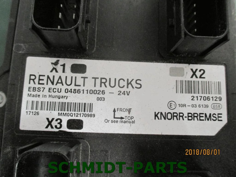 Renault 7421706129 7421924965 EBS7 ECU Regeleenheid RENAULT T 460 EURO 6 - Sistema elétrico de Caminhão: foto 5 Renault 7421706129 7421924965 EBS7 ECU Regeleenheid RENAULT T 460 EURO 6 - Sistema elétrico de Caminhão: foto 5