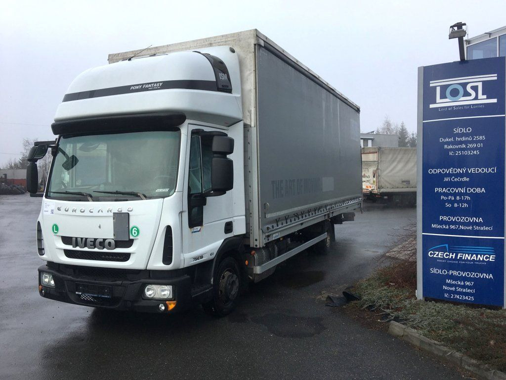 Iveco 75-190 Eurocargo 18 Pal. Dhollandia 1000 kg - Furgão de toldo: foto 1 Iveco 75-190 Eurocargo 18 Pal. Dhollandia 1000 kg - Furgão de toldo: foto 1