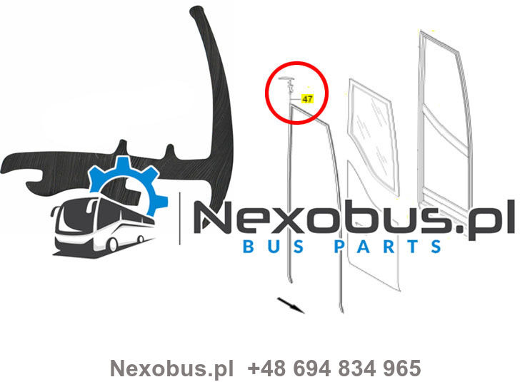 Uszczelka drzwi przód Mercedes Tourismo Setra 4.. - Porta e peças de Ônibus: foto 1 Uszczelka drzwi przód Mercedes Tourismo Setra 4.. - Porta e peças de Ônibus: foto 1