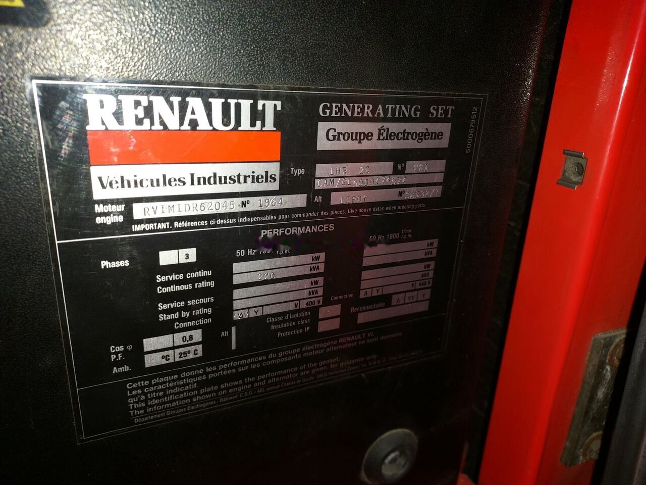 Gerador elétrico Renault 220 kVa: foto 9