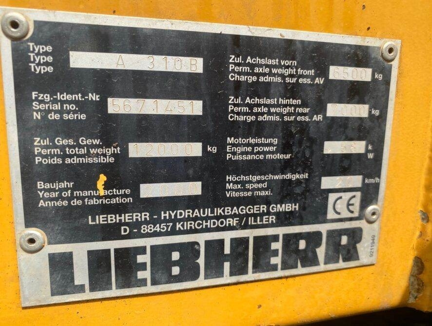 Escavadeira de rodas Liebherr A310B: foto 12