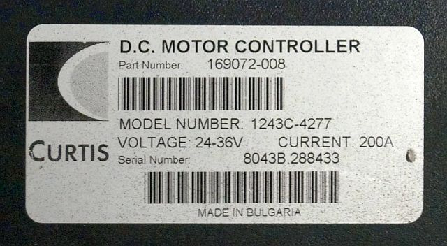 BT 169072-008 | Curtis model 1243C-4277 24-36V200A from LWE080 year 2008 sn. 804 - Centralina electrónica de Equipamento de movimentação: foto 3 BT 169072-008 | Curtis model 1243C-4277 24-36V200A from LWE080 year 2008 sn. 804 - Centralina electrónica de Equipamento de movimentação: foto 3