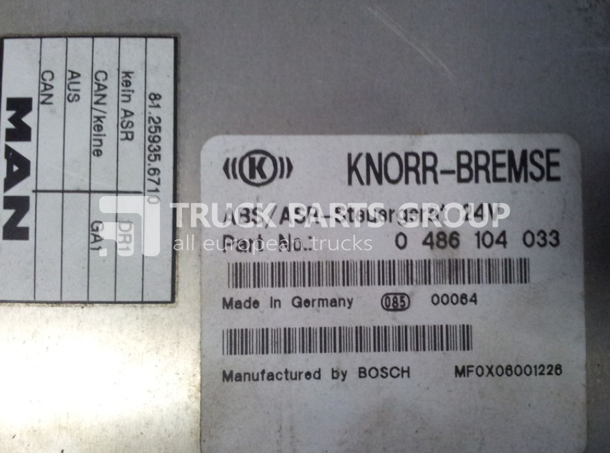 MAN L2000, ASR - CI12 EBS, ABS control unit, 81259356710, 0486104033 control unit - Centralina electrónica de Caminhão: foto 2 MAN L2000, ASR - CI12 EBS, ABS control unit, 81259356710, 0486104033 control unit - Centralina electrónica de Caminhão: foto 2