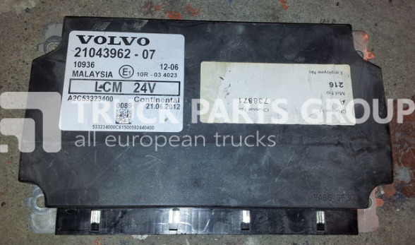 VOLVO FH13, FM13, EURO4 ,EURO5, LCM lightning control unit 21043962, 2 control unit - Centralina electrónica de Caminhão: foto 1 VOLVO FH13, FM13, EURO4 ,EURO5, LCM lightning control unit 21043962, 2 control unit - Centralina electrónica de Caminhão: foto 1