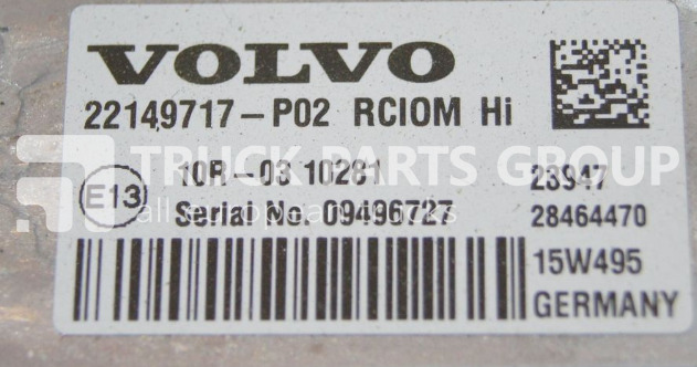 VOLVO FH4, EURO 6, Renault T series Range, Gama RCIOM Hi control unit, control unit - Centralina electrónica de Caminhão: foto 1 VOLVO FH4, EURO 6, Renault T series Range, Gama RCIOM Hi control unit, control unit - Centralina electrónica de Caminhão: foto 1