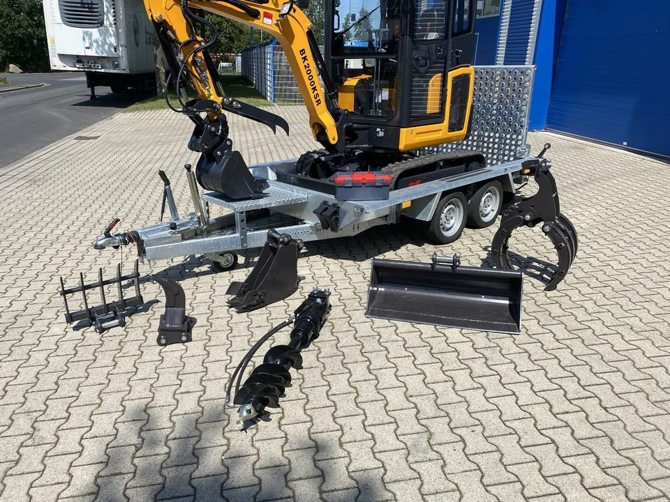 Minibagger BK2000KSR + Tieflader + Zubehör *INKL.19% MWST*BERGER KRAUS*YANMAR*SCHWENKARM* VERSTELLFAHRWERK* - Mini escavadeira, Reboque: foto 3 Minibagger BK2000KSR + Tieflader + Zubehör *INKL.19% MWST*BERGER KRAUS*YANMAR*SCHWENKARM* VERSTELLFAHRWERK* - Mini escavadeira, Reboque: foto 3