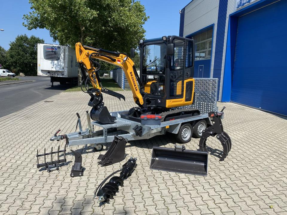 Minibagger BK2000KSR + Tieflader + Zubehör *INKL.19% MWST*BERGER KRAUS*YANMAR*SCHWENKARM* VERSTELLFAHRWERK* - Mini escavadeira, Reboque: foto 1 Minibagger BK2000KSR + Tieflader + Zubehör *INKL.19% MWST*BERGER KRAUS*YANMAR*SCHWENKARM* VERSTELLFAHRWERK* - Mini escavadeira, Reboque: foto 1