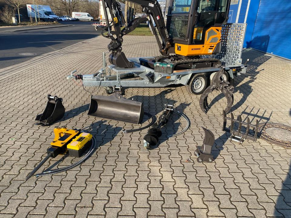 Minibagger BK2000NKSR + Tieflader + Zubehör *INKL.19% MWST*BERGER KRAUS*KUBOTA* KLIMA*SCHWENKARM*VERSTELLFAHRWERK* - Mini escavadeira, Reboque: foto 2 Minibagger BK2000NKSR + Tieflader + Zubehör *INKL.19% MWST*BERGER KRAUS*KUBOTA* KLIMA*SCHWENKARM*VERSTELLFAHRWERK* - Mini escavadeira, Reboque: foto 2