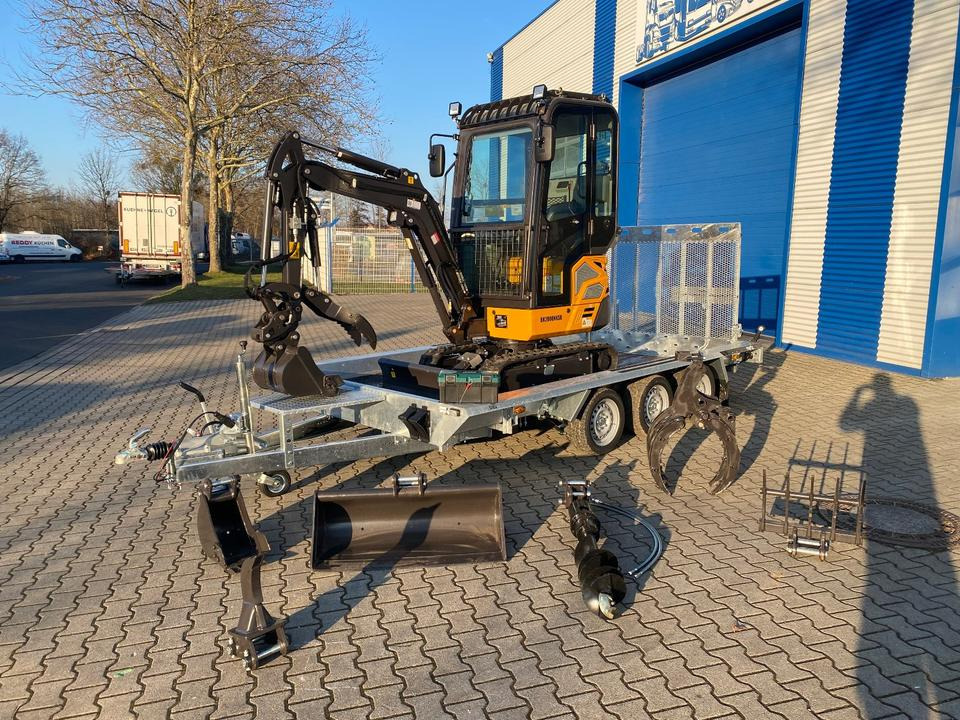 Minibagger BK2000NKSR + Tieflader + Zubehör *INKL.19% MWST*BERGER KRAUS*KUBOTA* KLIMA*SCHWENKARM*VERSTELLFAHRWERK* - Mini escavadeira, Reboque: foto 2 Minibagger BK2000NKSR + Tieflader + Zubehör *INKL.19% MWST*BERGER KRAUS*KUBOTA* KLIMA*SCHWENKARM*VERSTELLFAHRWERK* - Mini escavadeira, Reboque: foto 2