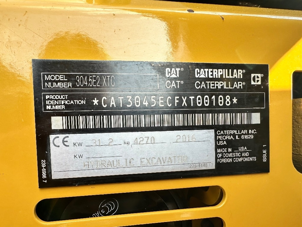 Mini escavadeira CAT 304.5 E2 XTC: foto 41