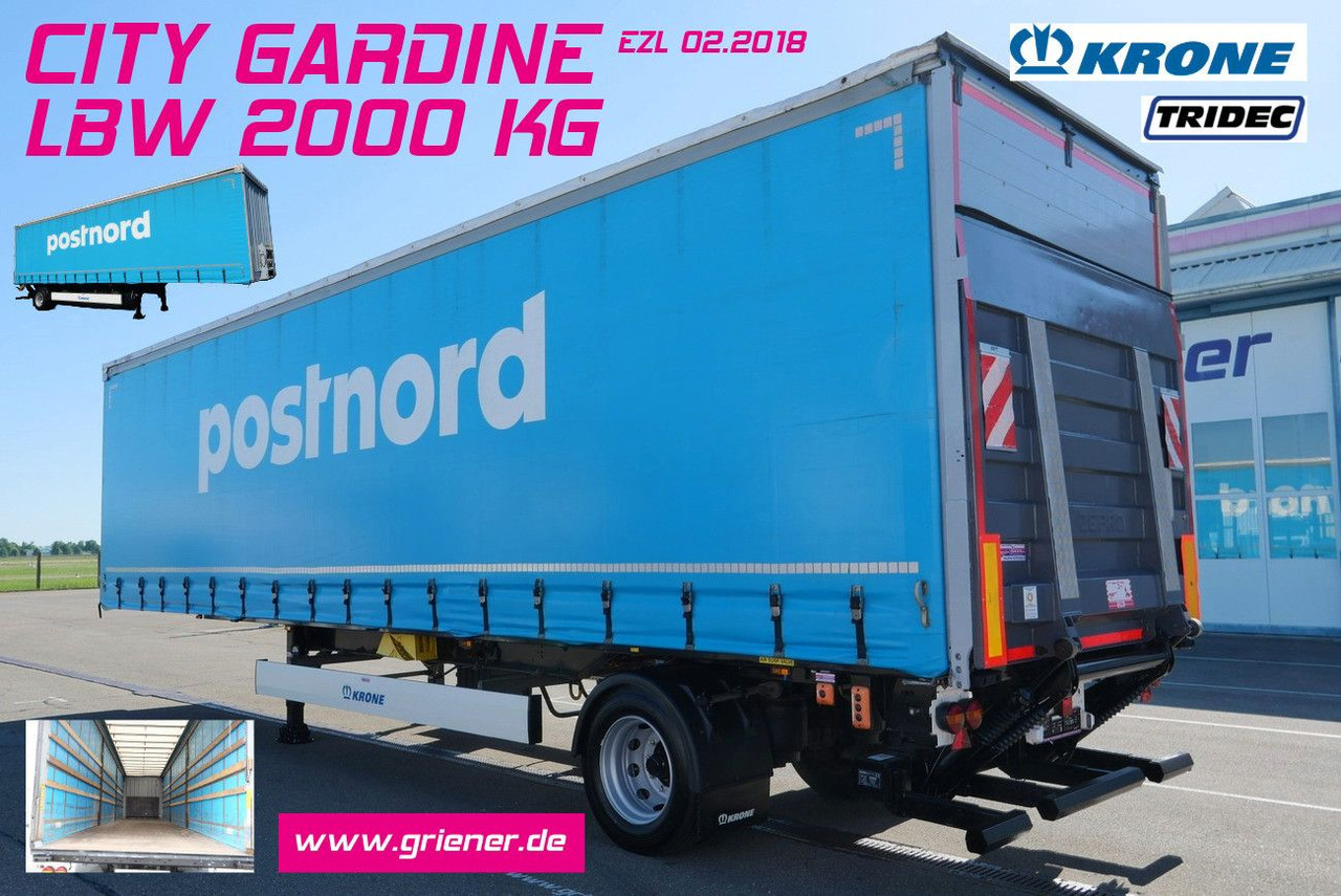Krone CITYSATTEL KRONE 1-achs SEP 10/ BPW/TRIDEC lenk - Semi-reboque de lona: foto 1 Krone CITYSATTEL KRONE 1-achs SEP 10/ BPW/TRIDEC lenk - Semi-reboque de lona: foto 1