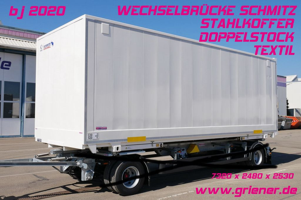 Schmitz Cargobull WKSTG 7,45 /STAHLKOFFER / TEXTIL / DOPPELSTOCK - Reboque transportador de contêineres/ Caixa móvel: foto 1 Schmitz Cargobull WKSTG 7,45 /STAHLKOFFER / TEXTIL / DOPPELSTOCK - Reboque transportador de contêineres/ Caixa móvel: foto 1