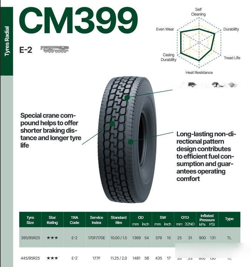 WestLake 445/95R25 (16.00R25) CM399 TL - Pneu de Guindaste: foto 2 WestLake 445/95R25 (16.00R25) CM399 TL - Pneu de Guindaste: foto 2