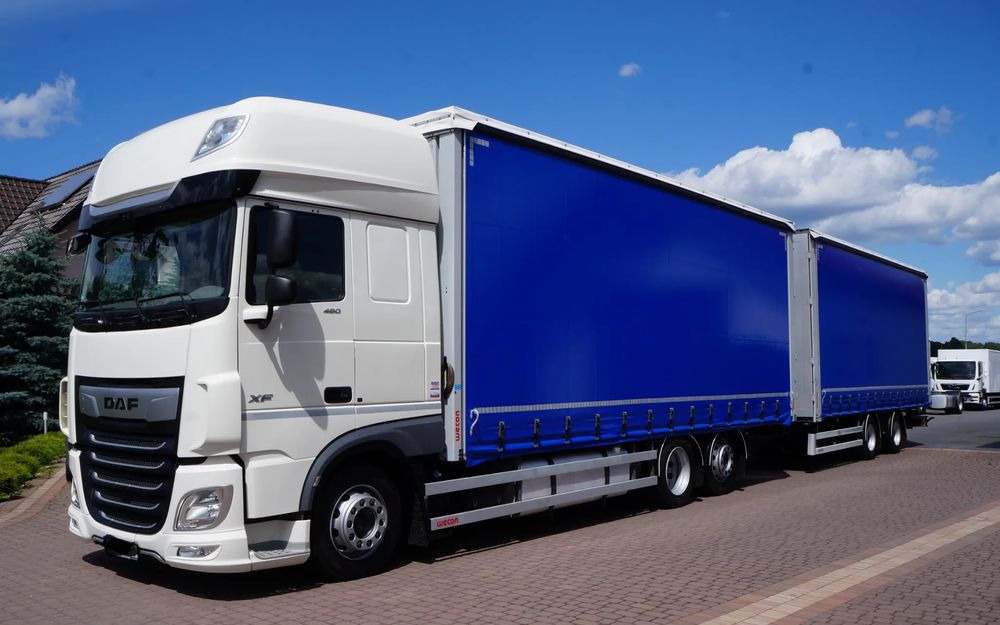 DAF XF 480 EURO 6 ZESTAW TANDEM PRZEJAZDOWY 120 M3 7,7 M + 7,7 M WECON - Caminhão com lona: foto 2 DAF XF 480 EURO 6 ZESTAW TANDEM PRZEJAZDOWY 120 M3 7,7 M + 7,7 M WECON - Caminhão com lona: foto 2