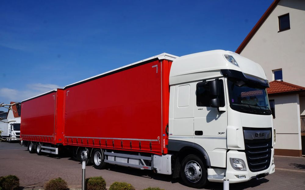 DAF XF 480 EURO 6 ZESTAW TANDEM PRZEJAZDOWY 120 M3 7,8 M + 7,8 M WECON - Caminhão com lona: foto 1 DAF XF 480 EURO 6 ZESTAW TANDEM PRZEJAZDOWY 120 M3 7,8 M + 7,8 M WECON - Caminhão com lona: foto 1