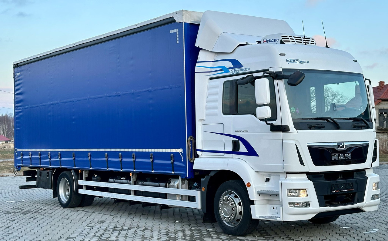 MAN TGM 15.290 / FIRANKA / 20 EUROPALET / AUTOMAT / SYPIALKA / DMC 16 T / 8 400 KG ŁADOWNOŚĆ - Caminhão com lona: foto 1 MAN TGM 15.290 / FIRANKA / 20 EUROPALET / AUTOMAT / SYPIALKA / DMC 16 T / 8 400 KG ŁADOWNOŚĆ - Caminhão com lona: foto 1