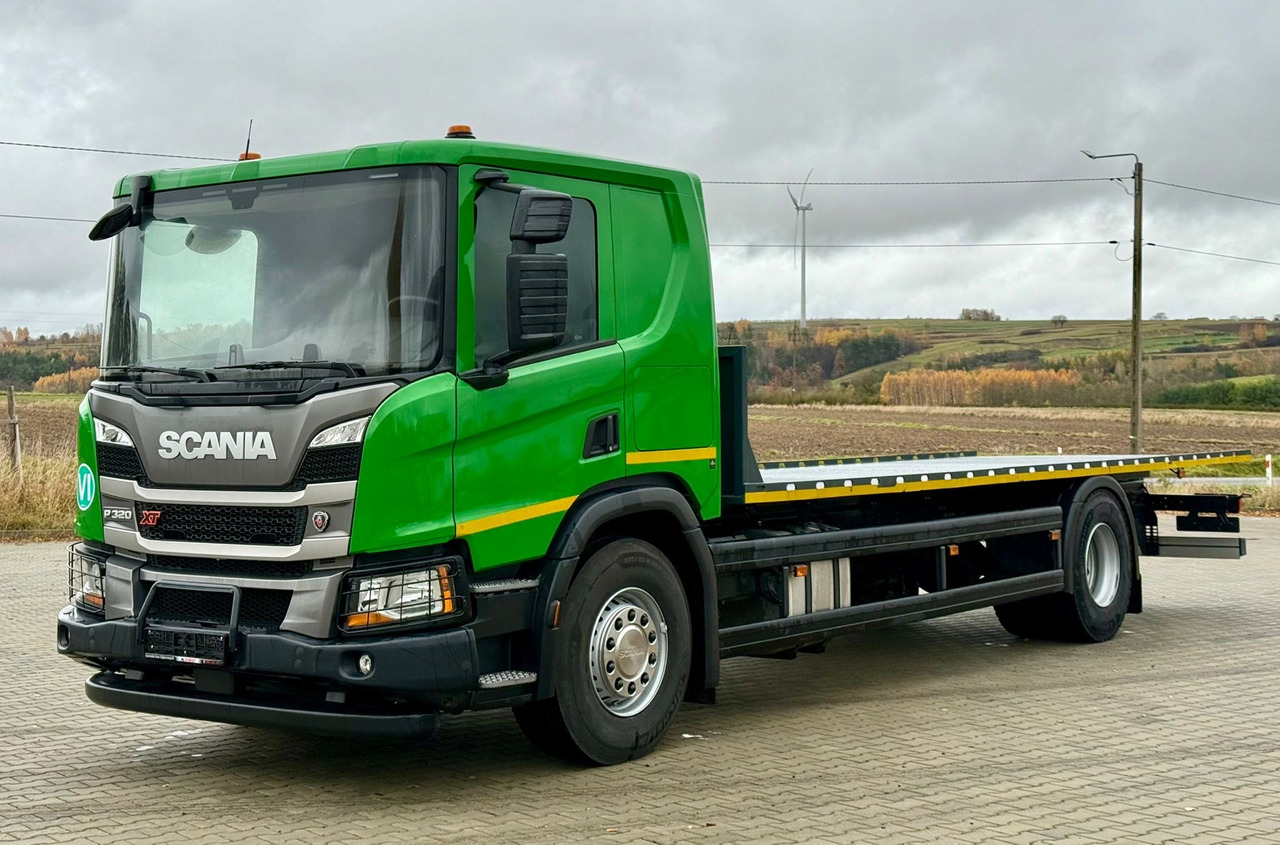SCANIA P320 / PLATFORMA / NOWY / 5 TYŚ KM / SYPIALKA / 2023 ROK / CAŁA NA PODUSZKACH / 7.7 M DŁUGOŚCI / LAWETA / DO PRZEWOZU MASZYN ROLNICZYCH ITP - Camião de caixa aberta/ Plataforma: foto 2 SCANIA P320 / PLATFORMA / NOWY / 5 TYŚ KM / SYPIALKA / 2023 ROK / CAŁA NA PODUSZKACH / 7.7 M DŁUGOŚCI / LAWETA / DO PRZEWOZU MASZYN ROLNICZYCH ITP - Camião de caixa aberta/ Plataforma: foto 2