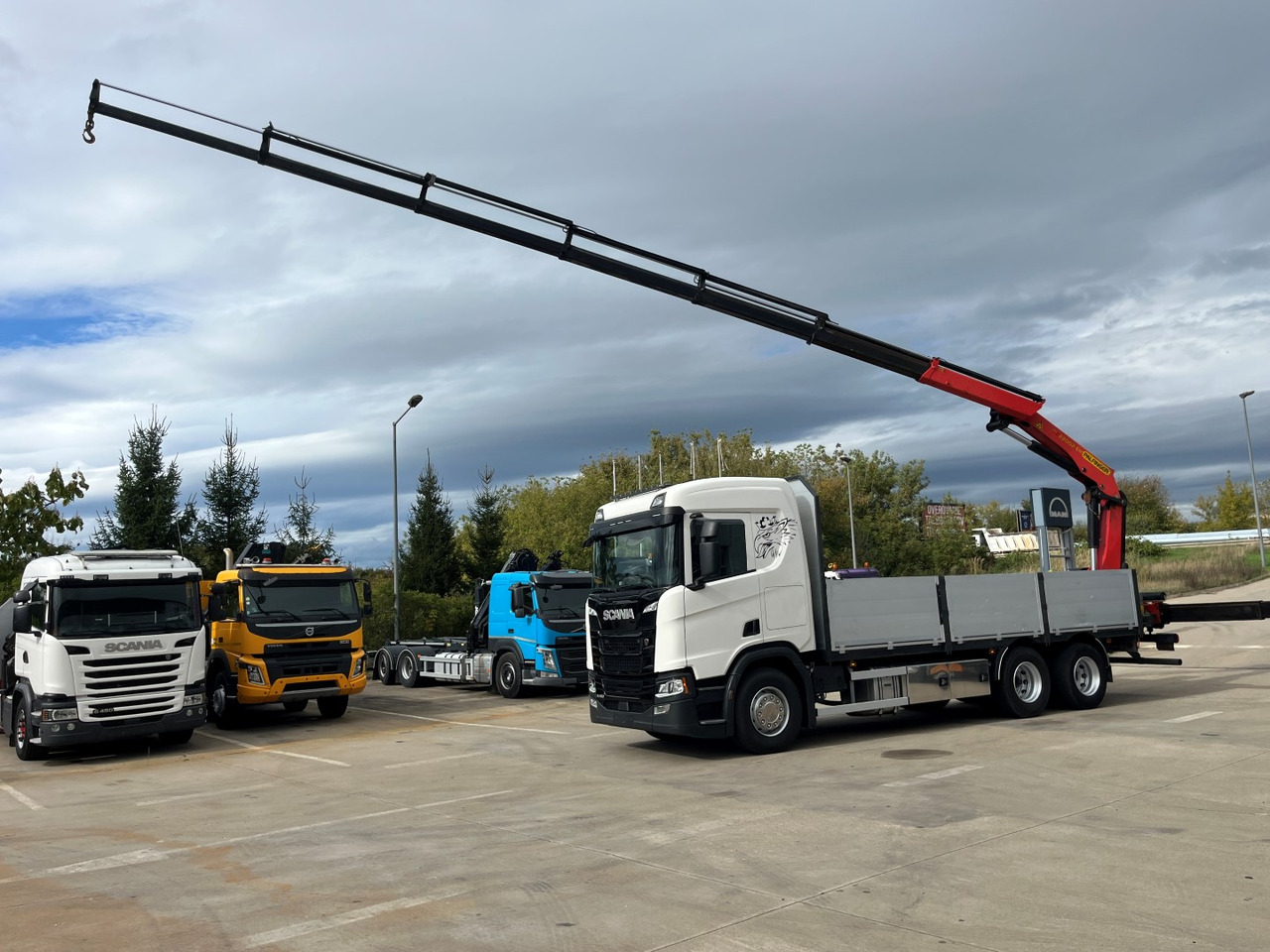 SCANIA R450, 2018, PALFINGER PK 22002 +RC - Camião de caixa aberta/ Plataforma, Caminhão grua: foto 3 SCANIA R450, 2018, PALFINGER PK 22002 +RC - Camião de caixa aberta/ Plataforma, Caminhão grua: foto 3