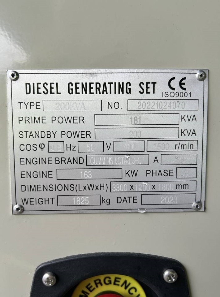 Cummins 6CTA8.3-G1 - 200 kVA Generator - DPX-19839 - Gerador elétrico: foto 5 Cummins 6CTA8.3-G1 - 200 kVA Generator - DPX-19839 - Gerador elétrico: foto 5