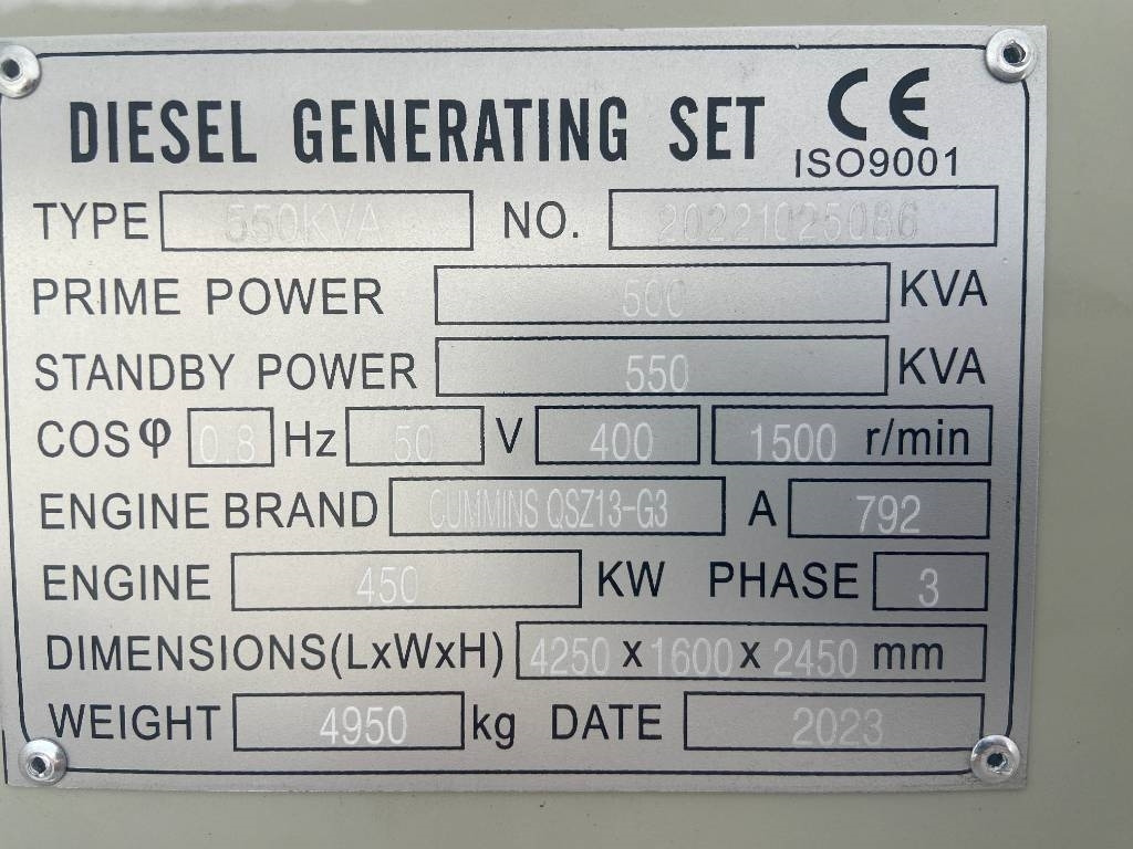 Cummins QSZ13-G13 - 550 kVA Generator - DPX-19846 - Gerador elétrico: foto 4 Cummins QSZ13-G13 - 550 kVA Generator - DPX-19846 - Gerador elétrico: foto 4