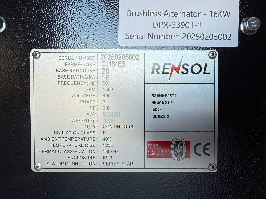 Gerador elétrico nuevo DPX CJ184ES - 20 kVA Alternator - DPX-33901: foto 7