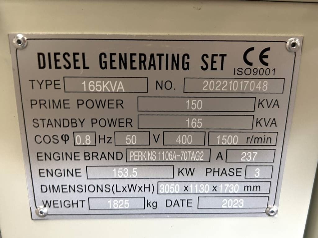 Perkins 1106A-70TA - 165 kVA Generator - DPX-19808 - Gerador elétrico: foto 5 Perkins 1106A-70TA - 165 kVA Generator - DPX-19808 - Gerador elétrico: foto 5