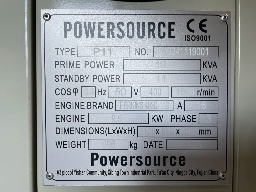 Perkins 403D-11G - 11 kVA Generator - DPX-19799 - Gerador elétrico: foto 4 Perkins 403D-11G - 11 kVA Generator - DPX-19799 - Gerador elétrico: foto 4