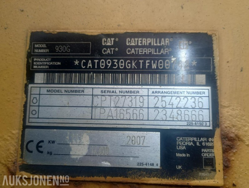 2007 Cat 950 G HJULLASTER - 6237 Timer - Carregadeira de rodas: foto 2 2007 Cat 950 G HJULLASTER - 6237 Timer - Carregadeira de rodas: foto 2