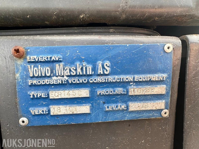 2008 Volvo ECR145C - Engcon tiltrotator - Puss og graveskuff. - Escavadeira: foto 5 2008 Volvo ECR145C - Engcon tiltrotator - Puss og graveskuff. - Escavadeira: foto 5