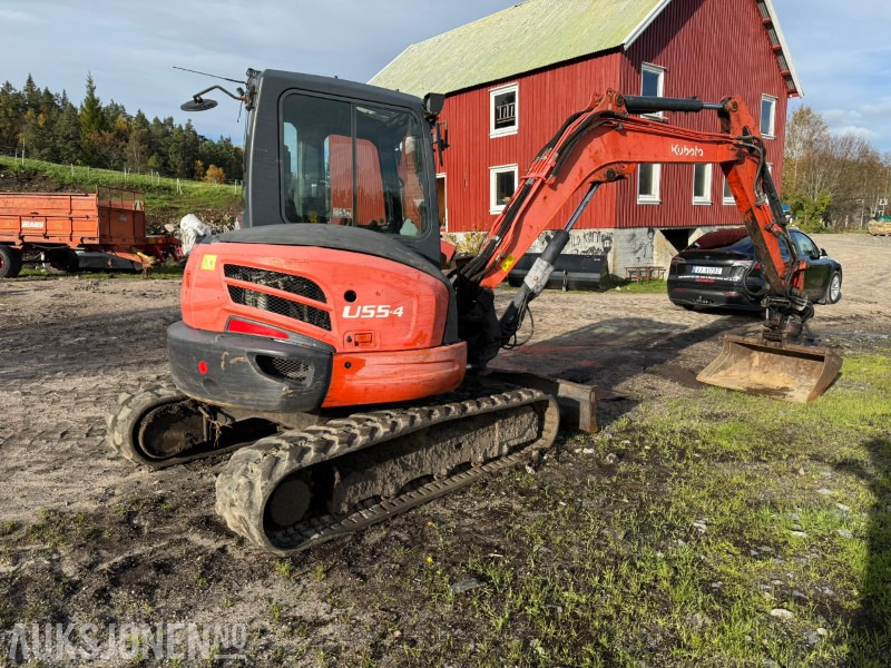 2012 Kubota U55-4 5,5 tonns gravemaskin med Steelwrist rototilt og 2 skuffer - Escavadeira: foto 4 2012 Kubota U55-4 5,5 tonns gravemaskin med Steelwrist rototilt og 2 skuffer - Escavadeira: foto 4