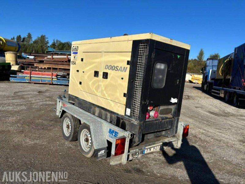 2014 Doosan G60 strømaggregat 60 kVA med 2 akslet henger - Equipamento de construção: foto 4 2014 Doosan G60 strømaggregat 60 kVA med 2 akslet henger - Equipamento de construção: foto 4
