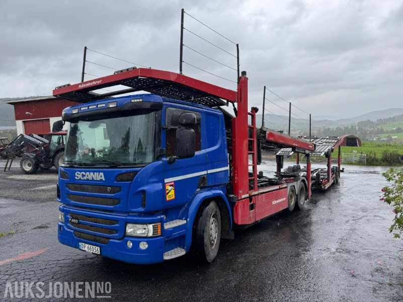 2015 Scania P 450 biltransport med henger / EU-godkjent - Caminhão transporte de veículos: foto 1 2015 Scania P 450 biltransport med henger / EU-godkjent - Caminhão transporte de veículos: foto 1
