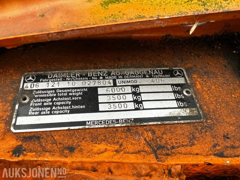 Caminhão 1976 Mercedes-Benz UNIMOG 406 PTO BRØYTEPLATE: foto 19