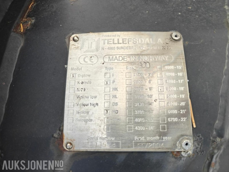 2004 Tellefsdal diagonalplog / snøplog - P HD - Bredde 3600 mm - Parallelllogram - Caminhão: foto 5 2004 Tellefsdal diagonalplog / snøplog - P HD - Bredde 3600 mm - Parallelllogram - Caminhão: foto 5
