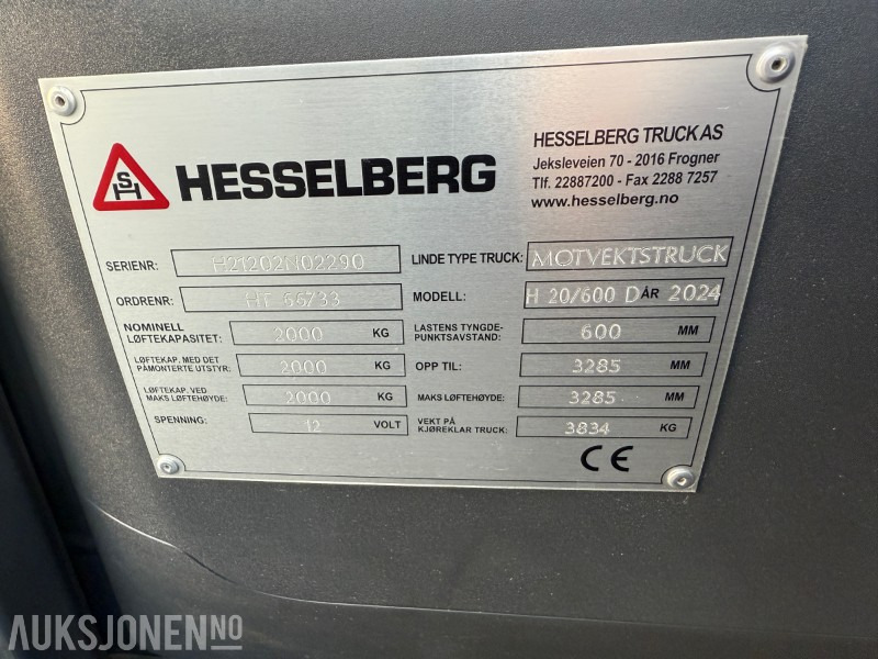 Equipamento de movimentação 2024 Linde H20/600D - Kraftig, moderne og effektiv dieseltruck - KUN 1138 TIMER: foto 18