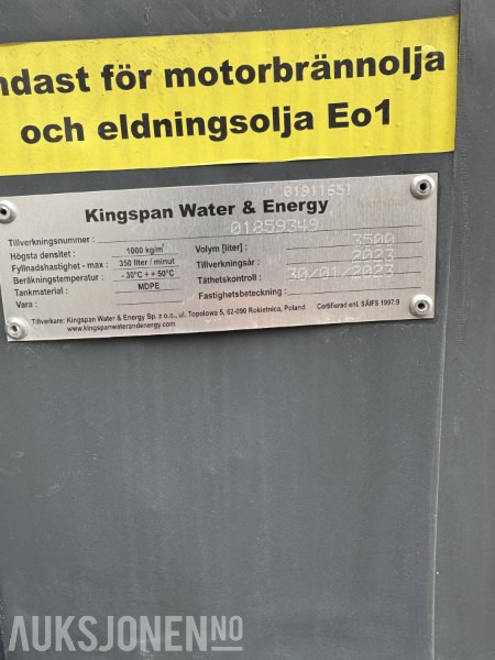 Kingspan Fuelmaster 3500L stasjonær dieseltank med pumpe og låsbart skap. - Equipamento de construção: foto 5 Kingspan Fuelmaster 3500L stasjonær dieseltank med pumpe og låsbart skap. - Equipamento de construção: foto 5