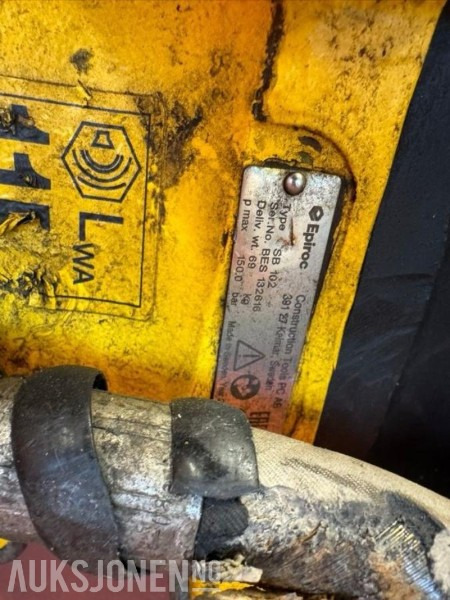 Pigghammer til minigraver Atlas Copco SB 102 / 69 kg / p max 150 bar / feste S30 / 180 modell 2020 - Martelo hidráulico de Mini escavadeira: foto 4 Pigghammer til minigraver Atlas Copco SB 102 / 69 kg / p max 150 bar / feste S30 / 180 modell 2020 - Martelo hidráulico de Mini escavadeira: foto 4