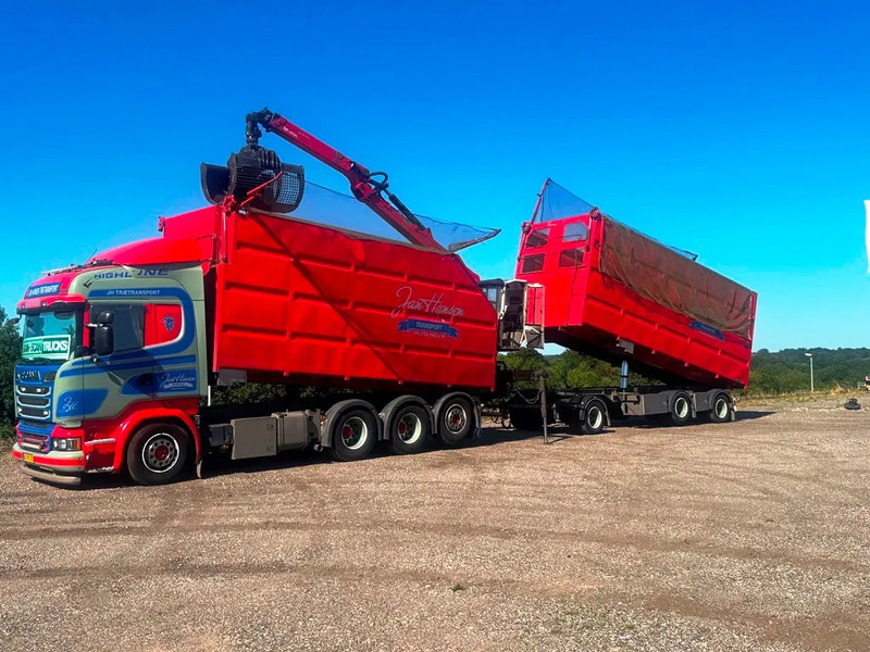 Scania R580 V8 Inkl Palfinger Epsilon Crane. 3 way tipper. Air/ Air suspension. inkl Trailer - Caminhão basculante: foto 1 Scania R580 V8 Inkl Palfinger Epsilon Crane. 3 way tipper. Air/ Air suspension. inkl Trailer - Caminhão basculante: foto 1