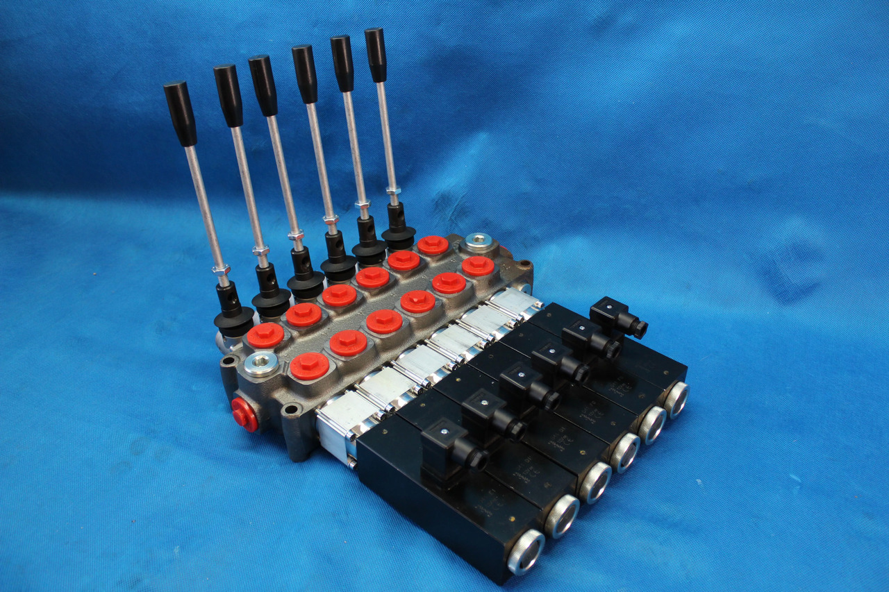 6 Sections Directional Control Valve Galtech Q95 120 l/min 31 GPM Electric solen for HDS-edged and cranes. - Equipamento aeroportuário: foto 1 6 Sections Directional Control Valve Galtech Q95 120 l/min 31 GPM Electric solen for HDS-edged and cranes. - Equipamento aeroportuário: foto 1