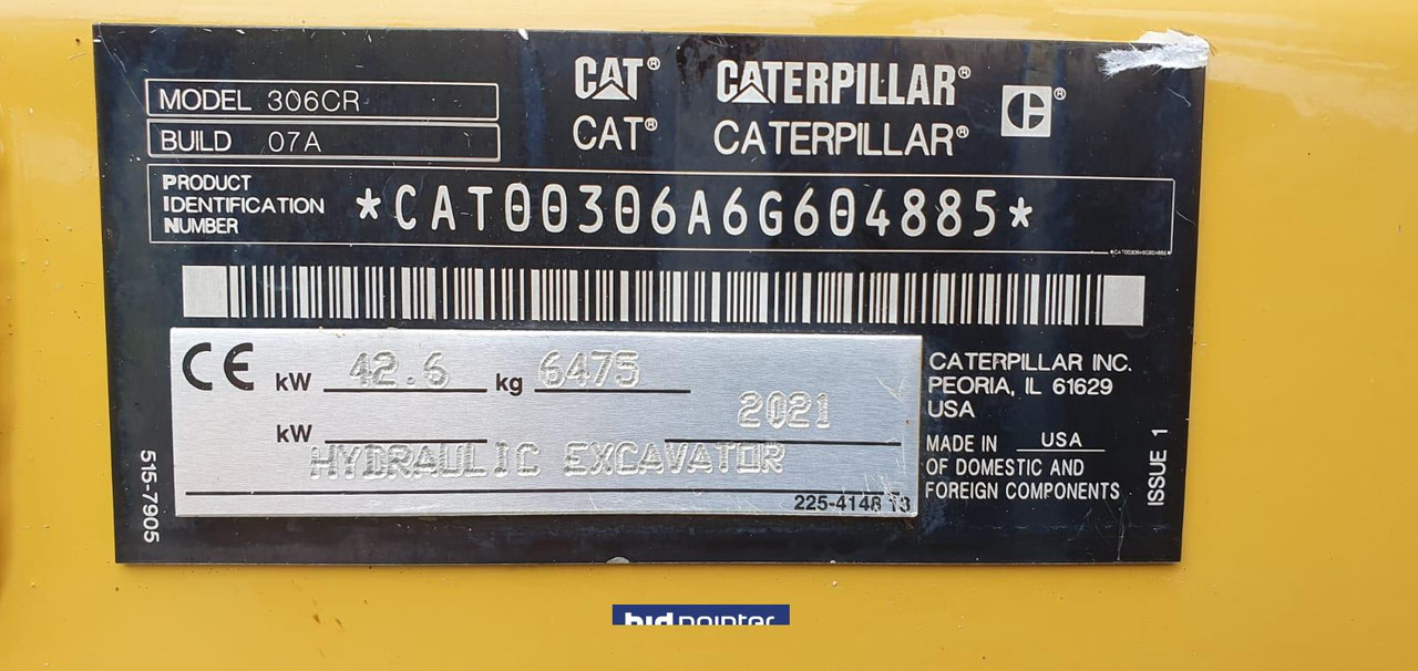 Mini escavadeira Cat 306 CR: foto 6