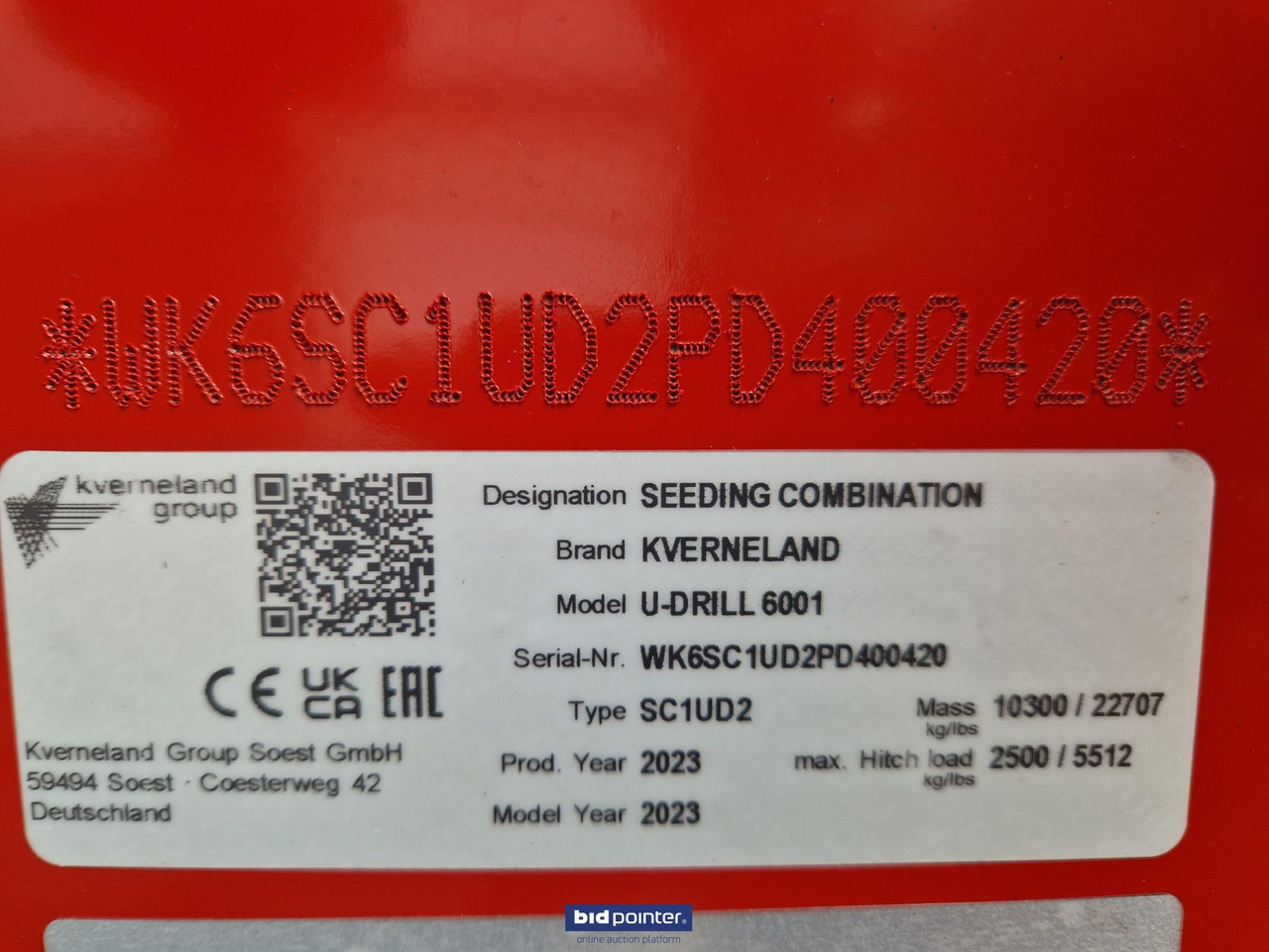 Semeadeira Kverneland U Drill 6001: foto 10