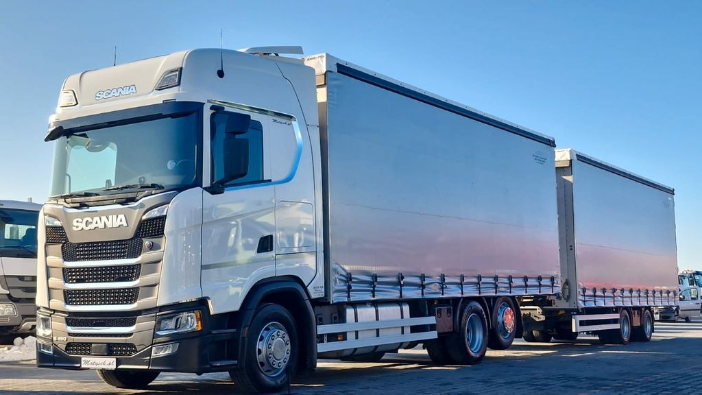 Scania S 450 / ZESTAW TANDEM / 120 M3 / I-PARK COOL - Caminhão com lona: foto 1 Scania S 450 / ZESTAW TANDEM / 120 M3 / I-PARK COOL - Caminhão com lona: foto 1