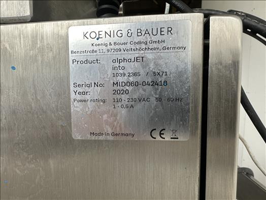Máquina de embalagem Koenig and Bauer Alphajet Into Inkjet printer: foto 8 Máquina de embalagem Koenig and Bauer Alphajet Into Inkjet printer: foto 8